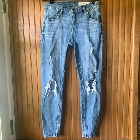 Pistola Distressed Skinny Ankle Zipper Jeans - Women Size 27 - Picture 1 of 11